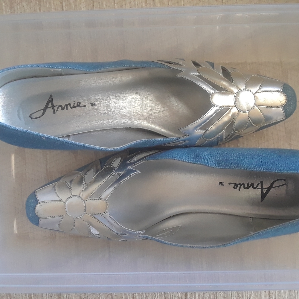 Vintage Annie Women's Blue Denim Shoes Size 9M